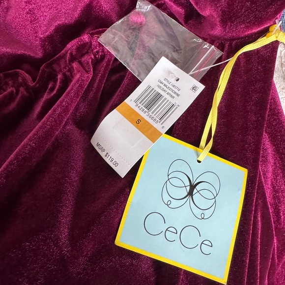 CeCe Velvet Flutter Sleeve A-Line Dress - Picture 11 of 11